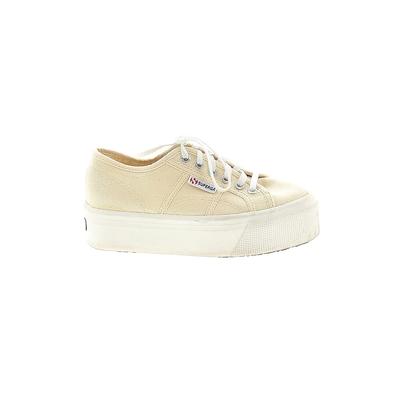 Superga Sneakers: Ivory Print Shoes - Women's Size 35 - Round Toe