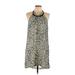 Kensie Casual Dress - Popover: Silver Acid Wash Print Dresses - Women's Size 10