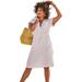 Plus Size Women's Sun Breeze Gauze Dress Cover Up by Swimsuits For All in White (Size 26/28)