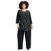 Plus Size Women's 2-Piece Dazzle Zig Zag Pant Set by Catherines in Black (Size 0X)