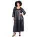 Plus Size Women's 2-Piece Sequin & Charmeuse Jacket Dress Set by Catherines in Gunmetal (Size 3X)