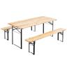 Oviala Business Set Brauerei Tisch und 2 Holzbänke 180 cm