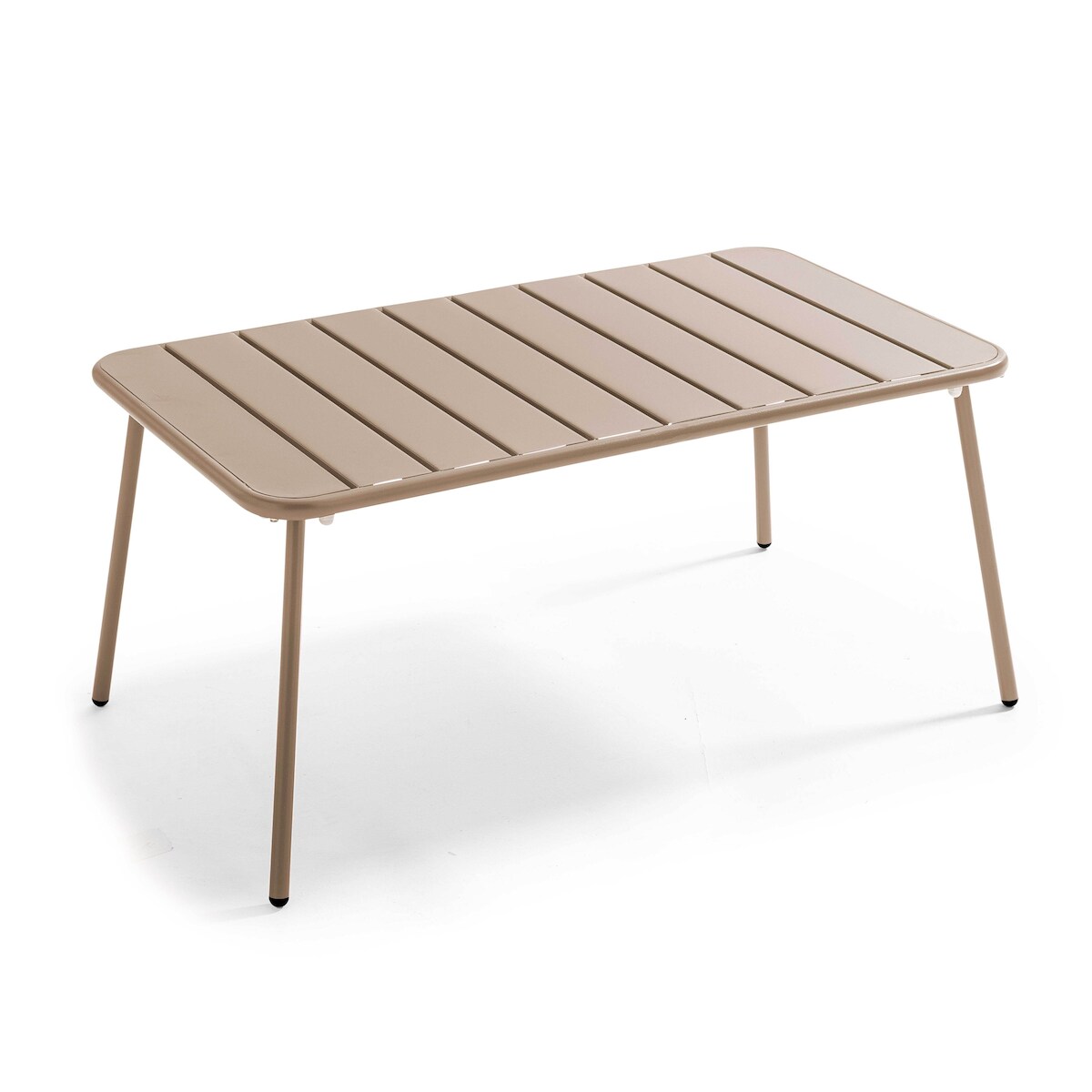 Oviala Business Terrassen-Couchtisch Stahl taupe 90 x 50 cm Image