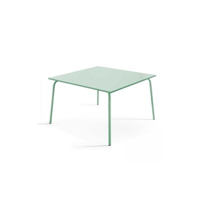 Oviala Business Quadratischer Esstisch aus salbeigrünem Stahl 120 cm - Oviala