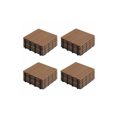 Oviala Business 32er-Set braune Polywood-Klebefliesen - Oviala