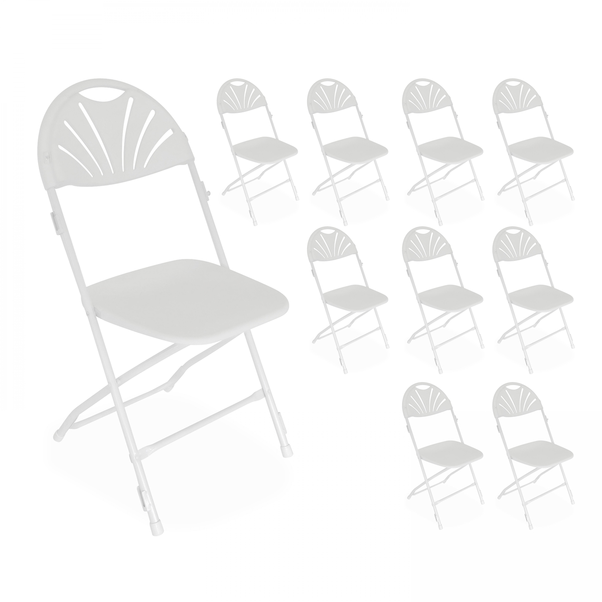 Oviala Business Rekkem Klappstühle mit Verbindungshaken 45 x 45 x 89cm x10 Weiß Image
