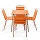 Oviala Business Set aus Gartentisch und 4 Stühlen aus orangefarbenem Metall - Oviala