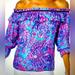 Lilly Pulitzer Tops | Lilly Pulitzer Ceecee Off-The-Shoulder Top In Shelleidoscope | Color: Purple | Size: L