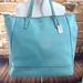 Coach Bags | Coach Robins Egg Blue Saffiano Leather Tote | Color: Blue | Size: Os