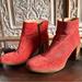 Anthropologie Shoes | Anthro Corduroy Boot Sz9 | Color: Orange/Red | Size: 9