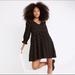 Madewell Dresses | Madewell Lucie V-Neck Smocked Mini Dress Black & Gold Polka Dot S | Color: Black/Gold | Size: S