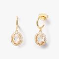 Kate Spade Jewelry | Kate Spade Victoria Huggies Earrings Clear/Gold | Color: Gold/White | Size: Os