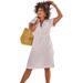 Plus Size Women's Sun Breeze Gauze Dress Cover Up by Swimsuits For All in White (Size 22/24)