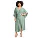 Plus Size Women's V-Neck Twist Maxi Dress by Catherines in Fern Green (Size 4X)