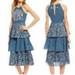 Anthropologie Dresses | Anthropologie Kopal Izzy Tiered Boho Dress Size Small | Color: Blue/White | Size: S
