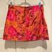 Free People Skirts | Free People Velvet Fab Floral Mini Skirt | Color: Orange/Pink | Size: 6