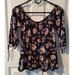 American Eagle Outfitters Tops | American Eagle Navy Floral Top (S) | Color: Blue/Pink | Size: Sj