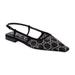 Gucci Shoes | Gucci Women's Gg Crystal Monogram Mesh & Suede Ballerina Flats 38 | Color: Black/Silver | Size: 38eu