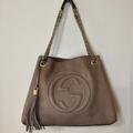 Gucci Bags | Authentic Gucci Soho Chain Nubuck Suede Shoulder Bag In Grey Field Dark Taupe | Color: Gold | Size: Os