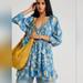 Free People Dresses | Free People Carmella Mini Floral Dress | Color: Blue/Yellow | Size: Xs