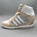 Adidas Shoes | Adidas Neo Super Wedge Women Size 8 Cream Suede White Leather Studded Sneakers | Color: Cream/White | Size: 8