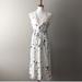 Anthropologie Dresses | Anthropologie Maeve Off White Macrame With Blue Paint Splatter Midi Dress Sp | Color: Blue/White | Size: Sp