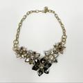 Anthropologie Jewelry | Anthropologie Statement Crystal Rhinestone Gold Necklace | Color: Black/Gold | Size: Os