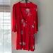 Free People Dresses | Free People Red Quarter Sleeve Dress With Simple Floral Print Size Medium | Color: Red | Size: M