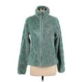 Columbia Fleece Jacket: Below Hip Teal Solid Jackets & Outerwear - Women's Size Small