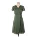 Banana Republic Casual Dress - Midi: Green Solid Dresses - Women's Size 2X-Small Petite