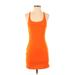 Superdown Casual Dress - Mini Scoop Neck Sleeveless: Orange Print Dresses - Women's Size Small