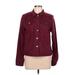 Market and Spruce Denim Jacket: Short Burgundy Solid Jackets & Outerwear - Women's Size Large