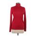 Calvin Klein Turtleneck Sweater: Red Print Tops - Women's Size Medium