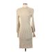 Banana Republic Casual Dress - Sweater Dress: Tan Dresses - Women's Size Small Tall