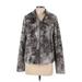 CAbi Faux Fur Jacket: Below Hip Gray Jackets & Outerwear - Women's Size Large