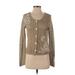 J.Jill Cardigan Sweater: Tan Floral Sweaters & Sweatshirts - Women's Size Small