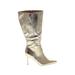 Boots: Slouch Stiletto Glamorous Gold Shoes - Women's Size 9 1/2 - Pointed Toe