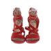 Sam Edelman Heels: Strappy Platform Boho Chic Red Print Shoes - Women's Size 6 - Open Toe