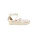 NANETTE Nanette Lepore Flats: Espadrille Platform Glamorous Ivory Print Shoes - Women's Size 11 - Open Toe