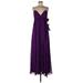 Aidan by Aidan Mattox Cocktail Dress - Formal V Neck Sleeveless: Purple Dresses - Women's Size 10