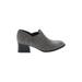 Arche Heels: Slip-on Chunky Heel Classic Gray Solid Shoes - Women's Size 39 - Round Toe