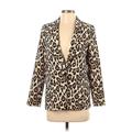 Banana Republic Blazer Jacket: Below Hip Gold Leopard Print Jackets & Outerwear - Women's Size 2 Petite