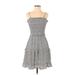 Jessica Simpson Casual Dress - Mini Square Sleeveless: Gray Dresses - Women's Size Small