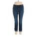 LC Lauren Conrad Jeans - High Rise Skinny Leg Boyfriend: Blue Bottoms - Women's Size 14 - Dark Wash