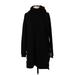 Lulus Casual Dress - Sweater Dress Turtleneck Long sleeves: Black Solid Dresses - New - Women's Size Small