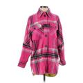 We the Free Coat: Mid-Length Pink Print Jackets & Outerwear - Women's Size X-Small