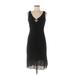 Donna Ricco Cocktail Dress - Party V Neck Sleeveless: Black Print Dresses - Women's Size 6