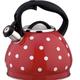 Stove Top Whistling Tea Kettle, Whistling Kettle 3L Whistling Teapot Water Kettle Boiling Kettle with Heat Insulating Handle Tea Pot (Color : B (Color (Color : Red, Size : 3L)