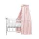 balbina 100% Cotton Canopy Decoration Set for Cot Bed, Canopy with Ruffle & Bow, Mosquito Net for Baby Room, Opaque Bed Curtain without Canopy Rod, 240 x 165 cm, Powder Pink Light