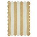 CASAVANI Jute Rug Kilim Rug 6 Scalloped Square Rugs for Bed Room Braided Rug White Beige Flatweave Rug Indoor Outdoor Use Rugs for Large Area Dining Side Square Mat Hall Room Patio Doormat